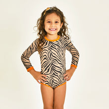 Laad de afbeelding in de Gallery-viewer, Model Front: Uv Line Baby Swimwear Swimsuit Baby Zebra Upf50+