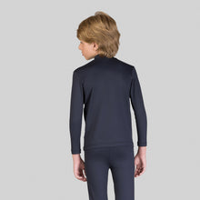 Laad de afbeelding in de Gallery-viewer, Model Back: Uv Line Rash Guard Rash Guard Kids High-Neck Black Upf50+