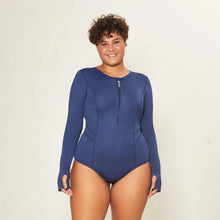 Laad de afbeelding in de Gallery-viewer, Image 06: Uv Line One-Piece Swimsuit Macae Navy Blue Upf50+