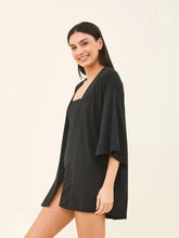 Laad de afbeelding in de Gallery-viewer, Image 03: Uv Line Kaftans / Cover Ups Kimono Color Black Upf50+