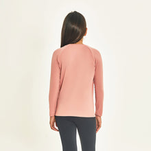 Laad de afbeelding in de Gallery-viewer, Model Back: Uv Line Rash Guard Longsleeve Uprpo Inf Rose Upf50+