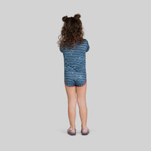 Laad de afbeelding in de Gallery-viewer, Model Back: Uv Line Baby Swimwear Macaquinho Baby Listras Upf50+