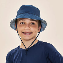 Laad de afbeelding in de Gallery-viewer, Image 07: Uv Line Bucket Hat Basic Kids Maringo Azul Ceu Upf50+
