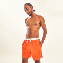 Laad de afbeelding in de Gallery-viewer, Gallery: Uv Line Short For Men / Bermuda Shorts Boxer Orange Upf50+
