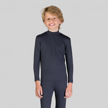 Laad de afbeelding in de Gallery-viewer, Gallery: Uv Line Rash Guard Rash Guard Kids High-Neck Black Upf50+
