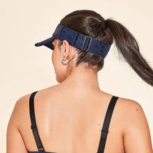 Laad de afbeelding in de Gallery-viewer, Model Back: Uv Line Visor Elastic Visor Navy Blue Upf50+
