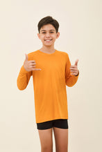 Laad de afbeelding in de Gallery-viewer, Gallery: Uv Line Rash Guard Longsleeve Uvpro Kids Orange Upf50+
