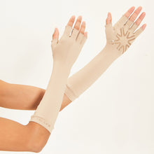 Laad de afbeelding in de Gallery-viewer, Image 04: Uv Line Glove Long Gloves Uni Chocolate Upf50+
