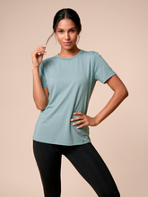 Laad de afbeelding in de Gallery-viewer, Gallery: Uv Line Beach Top T-Shirt Uvpro Fem Green Water Upf50+
