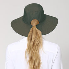 Laad de afbeelding in de Gallery-viewer, Model Back: Uv Line Floppy Hat Hat San Diego Fem Black Green Upf50+
