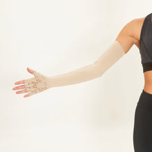 Laad de afbeelding in de Gallery-viewer, Image 05: Uv Line Glove Extra Long Gloves Uni Chocolate Upf50+
