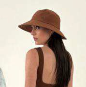 Laad de afbeelding in de Gallery-viewer, Product Front: Uv Line Floppy Hat Lyon Conhaque Upf50+
