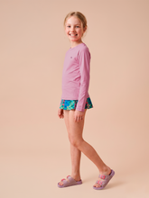 Laad de afbeelding in de Gallery-viewer, Image 03: Uv Line Rash Guard Longsleeve Uvpro Kids Rose Upf50+

