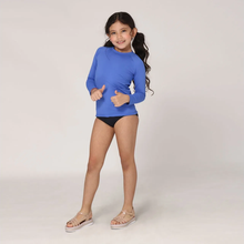 Laad de afbeelding in de Gallery-viewer, Image 03: Uv Line Rash Guard Longsleeve Uvpro Kids Bic Blue Upf50+
