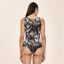 Laad de afbeelding in de Gallery-viewer, Model Back: Uv Line One-Piece Mirela Coqueiros Bege Upf50+
