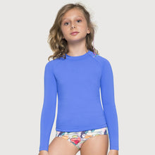 Laad de afbeelding in de Gallery-viewer, Gallery: Uv Line Rash Guard Camiseta Kids Uvpro Ml Azul Bic Upf50+

