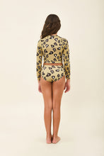Laad de afbeelding in de Gallery-viewer, Model Back: Uv Line Girl's One-Piece Girl Bikini Hot Pant Jaguar Upf50+
