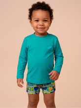 Laad de afbeelding in de Gallery-viewer, Gallery: Uv Line Rash Guard Longsleeve Baby Green Sea Upf50+
