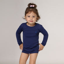 Laad de afbeelding in de Gallery-viewer, Image 02: Uv Line Rash Guard Longsleeve Baby Navy Blue Upf50+
