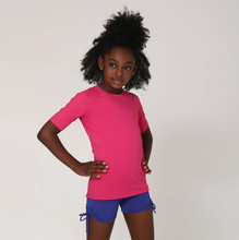 Laad de afbeelding in de Gallery-viewer, Image 03: Uv Line Rash Guard Camiseta Kids Uvpro Mc Pink Upf50+
