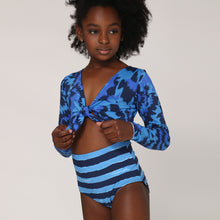 Laad de afbeelding in de Gallery-viewer, Image 04: Uv Line Girl's Two-Piece Maio Marina Teen Oceano Upf50+

