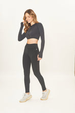 Laad de afbeelding in de Gallery-viewer, Image 02: Uv Line Fitness Bottom Legging Fit Aspen Black Upf50+
