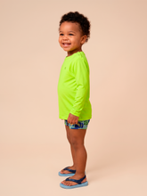 Laad de afbeelding in de Gallery-viewer, Image 02: Uv Line Rash Guard Longsleeve Baby Yellow Fluor Upf50+
