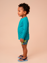 Laad de afbeelding in de Gallery-viewer, Image 03: Uv Line Rash Guard Longsleeve Baby Green Sea Upf50+

