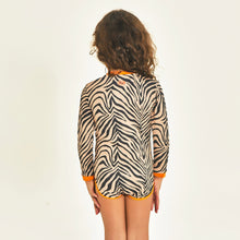 Laad de afbeelding in de Gallery-viewer, Model Back: Uv Line Baby Swimwear Swimsuit Baby Zebra Upf50+
