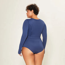Laad de afbeelding in de Gallery-viewer, Image 08: Uv Line One-Piece Swimsuit Macae Navy Blue Upf50+
