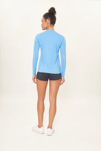 Laad de afbeelding in de Gallery-viewer, Model Back: Uv Line Rash Guard Camiseta Uv X Pro Ml Azul Claro Upf50+

