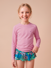 Laad de afbeelding in de Gallery-viewer, Gallery: Uv Line Rash Guard Longsleeve Uvpro Kids Rose Upf50+
