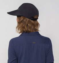 Laad de afbeelding in de Gallery-viewer, Model Back: Uv Line Caps Visor Capri Colors Nac Fem Black Upf50+
