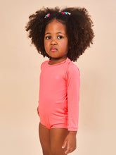 Laad de afbeelding in de Gallery-viewer, Image 03: Uv Line Baby Swimwear Baby Longsleeve Swimsuit Coral Upf50+
