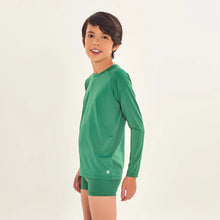 Laad de afbeelding in de Gallery-viewer, Image 02: Uv Line Rash Guard Longsleeve Uvpro Kids Verde Brasil Upf50+
