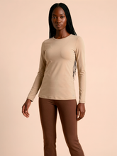 Laad de afbeelding in de Gallery-viewer, Gallery: Uv Line Rash Guard Longsleeve Fem New Fit Sand Upf50+
