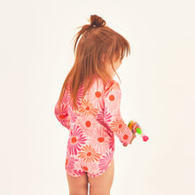 Laad de afbeelding in de Gallery-viewer, Model Back: Uv Line Baby Swimwear Baby Solar Rose Upf50+
