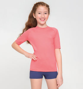 Kids FPU50+ Uvpro T-Shirt Korte Mouw Koraal Uv