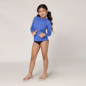 Image 03: Uv Line Rash Guard Camiseta Kids Uvpro Ml Azul Bic Upf50+