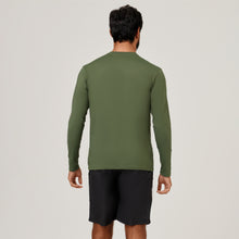 Laad de afbeelding in de Gallery-viewer, Model Back: Uv Line Rash Guard Camiseta Uvpro Ml Verde Militar Upf50+
