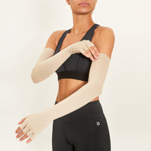 Laad de afbeelding in de Gallery-viewer, Image 04: Uv Line Glove Extra Long Glove Chocolate Upf50+
