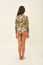 Laad de afbeelding in de Gallery-viewer, Model Back: Uv Line Girl&#39;s One-Piece Girl Bikini Hot Pant Jaguar Upf50+
