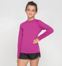 Laad de afbeelding in de Gallery-viewer, Image 02: Uv Line Rash Guard Kids Fpu50+ Uvpro Long Sleeve T-Shirt Pink Uv
