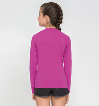 Laad de afbeelding in de Gallery-viewer, Model Back: Uv Line Rash Guard Kids Fpu50+ Uvpro Long Sleeve T-Shirt Pink Uv
