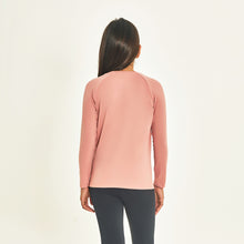 Laad de afbeelding in de Gallery-viewer, Model Back: Uv Line Rash Guard Longsleeve Uprpo Inf Rose Upf50+
