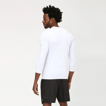 Laad de afbeelding in de Gallery-viewer, Model Back: Uv Line Rash Guard Men Fpu50+ Uvpro Long Sleeve T-Shirt White Uv
