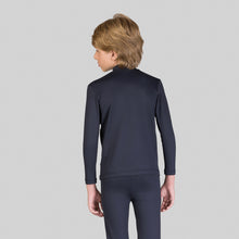Laad de afbeelding in de Gallery-viewer, Model Back: Uv Line Rash Guard Rash Guard Kids High-Neck Black Upf50+
