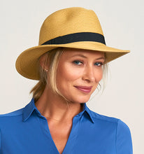 Laad de afbeelding in de Gallery-viewer, Image 02: Uv Line Panama Hat Shanghai Areia Preto Upf50+
