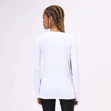Laad de afbeelding in de Gallery-viewer, Model Back: Uv Line Fitness Top Sport Fit Branco Fem
