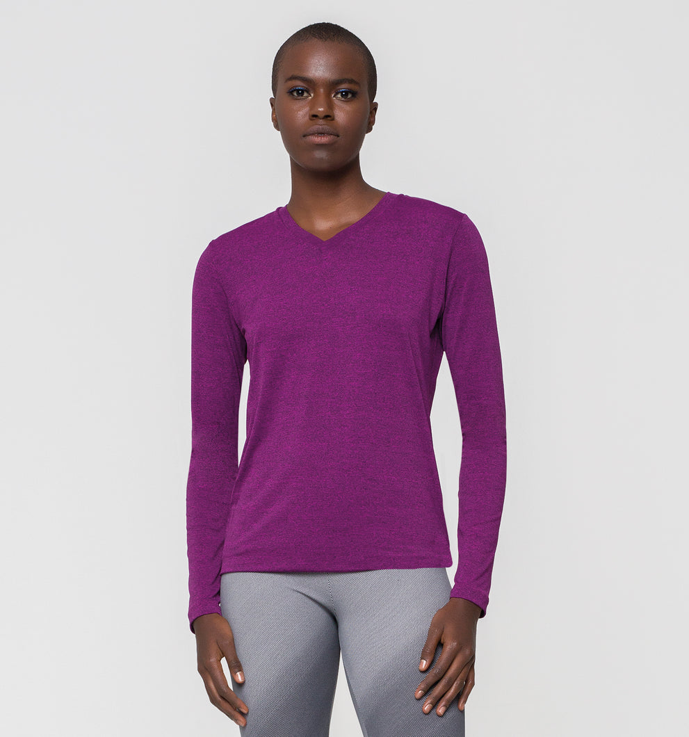 Model Front: Uv Line Fitness Top Sport Fit Mescla-Rosa
